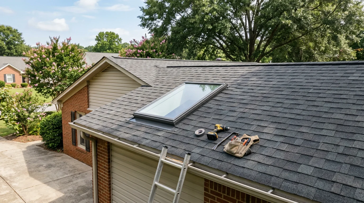 Skylight installed on a roof in Greenville, South Carolina